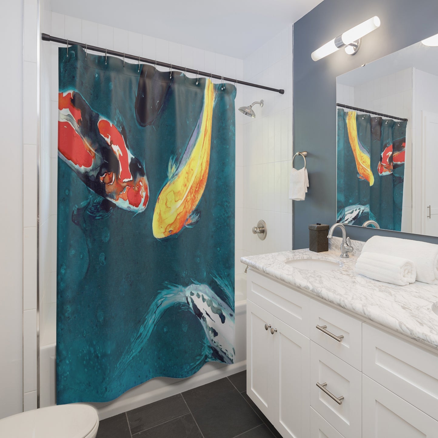 Water Ballet Koi Shower Curtain
