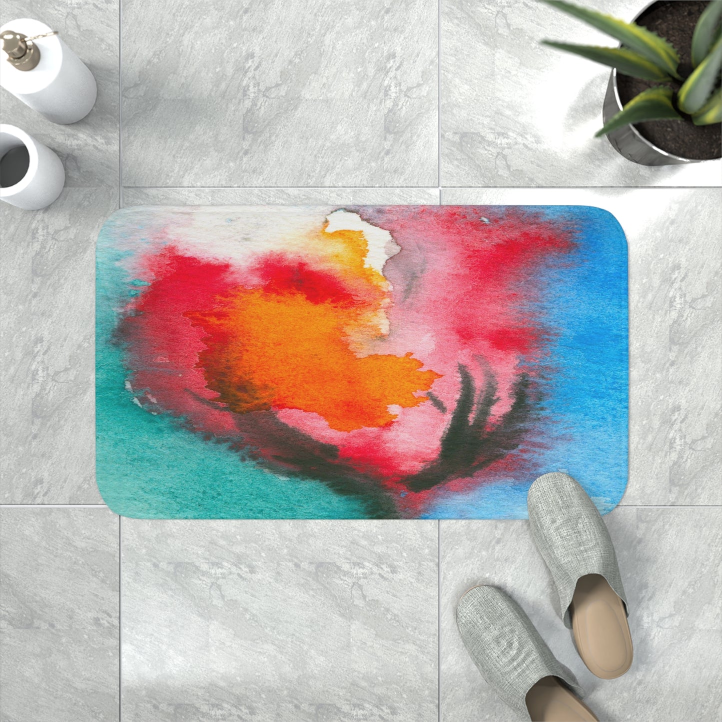 Abstract Tulip Bath Mat