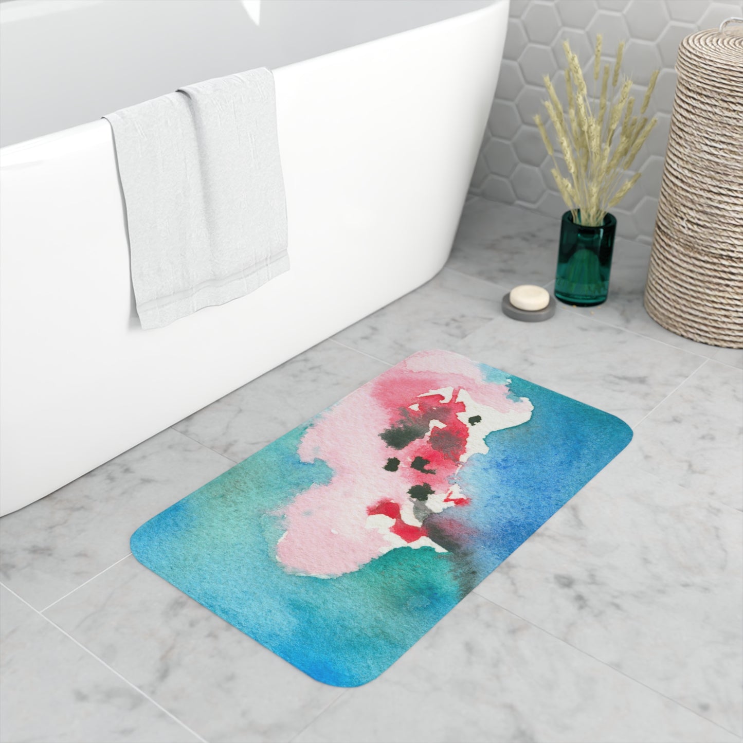 Abstract Cherry Blossom Bath Mat