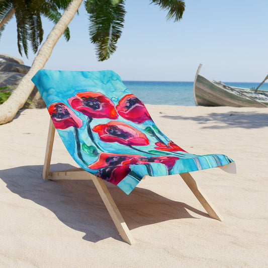 Poppy Sky Beach Towel