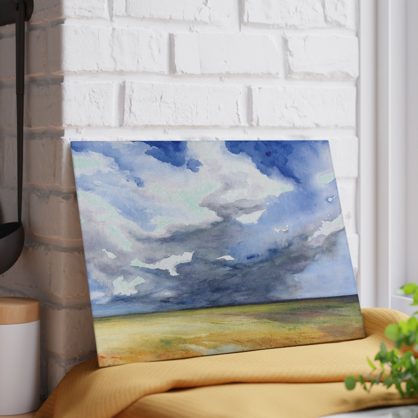 Glas-Schneidebrett „Kopf in den Wolken“