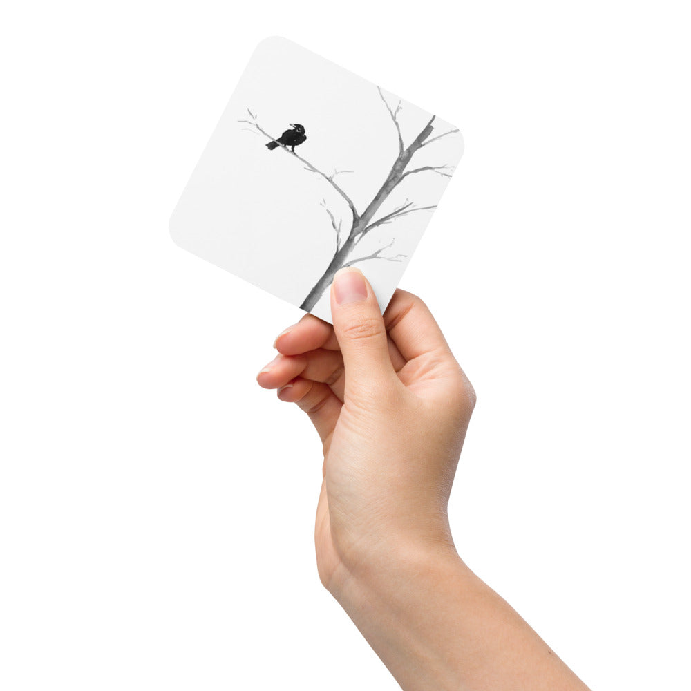 Raven in a Tree Coaster Set
