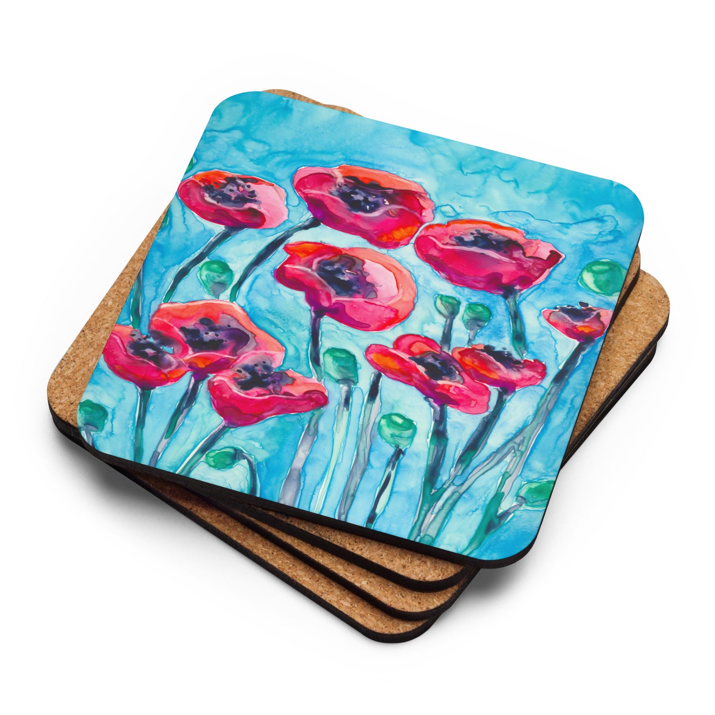 Poppy Sky Coaster Set