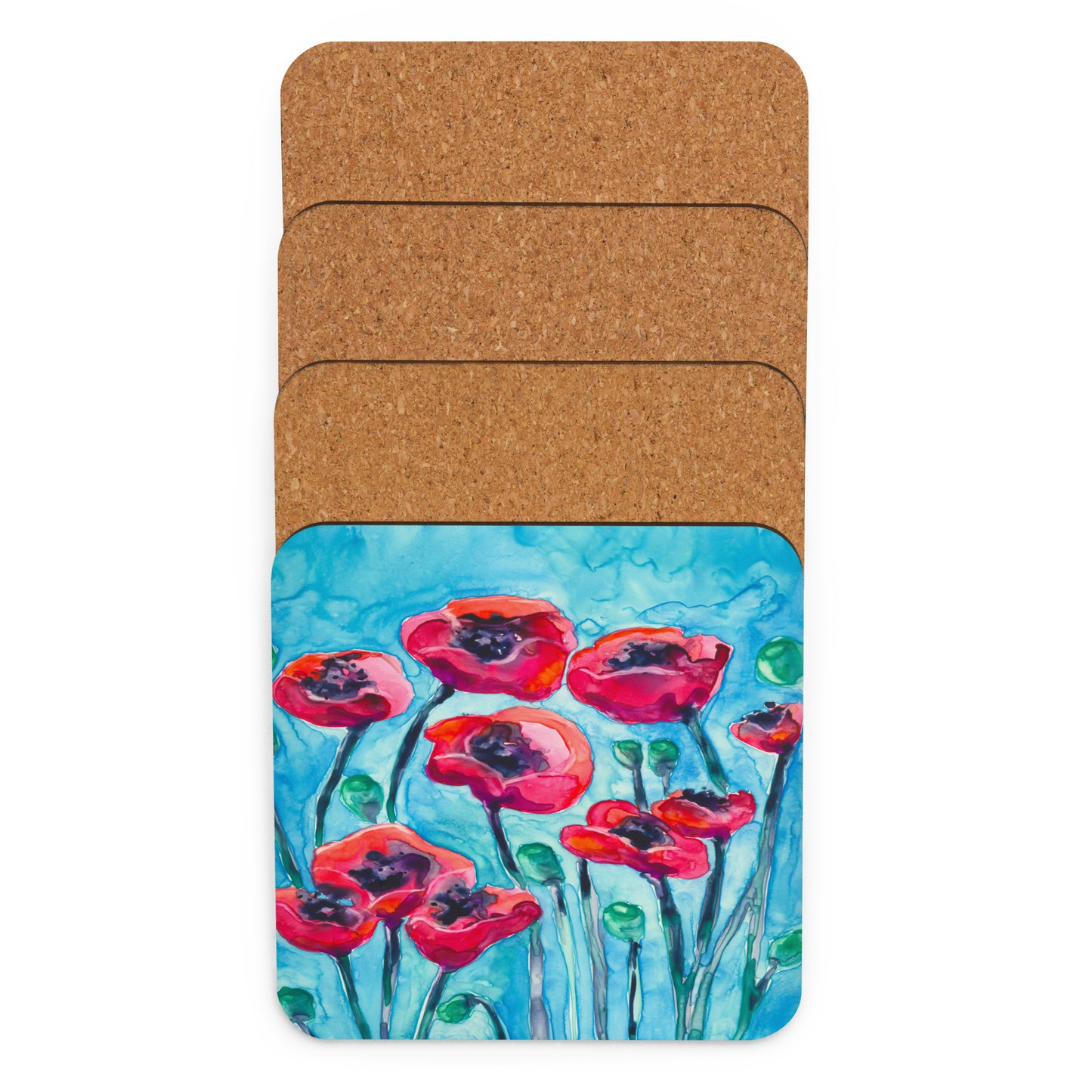 Poppy Sky Coaster Set