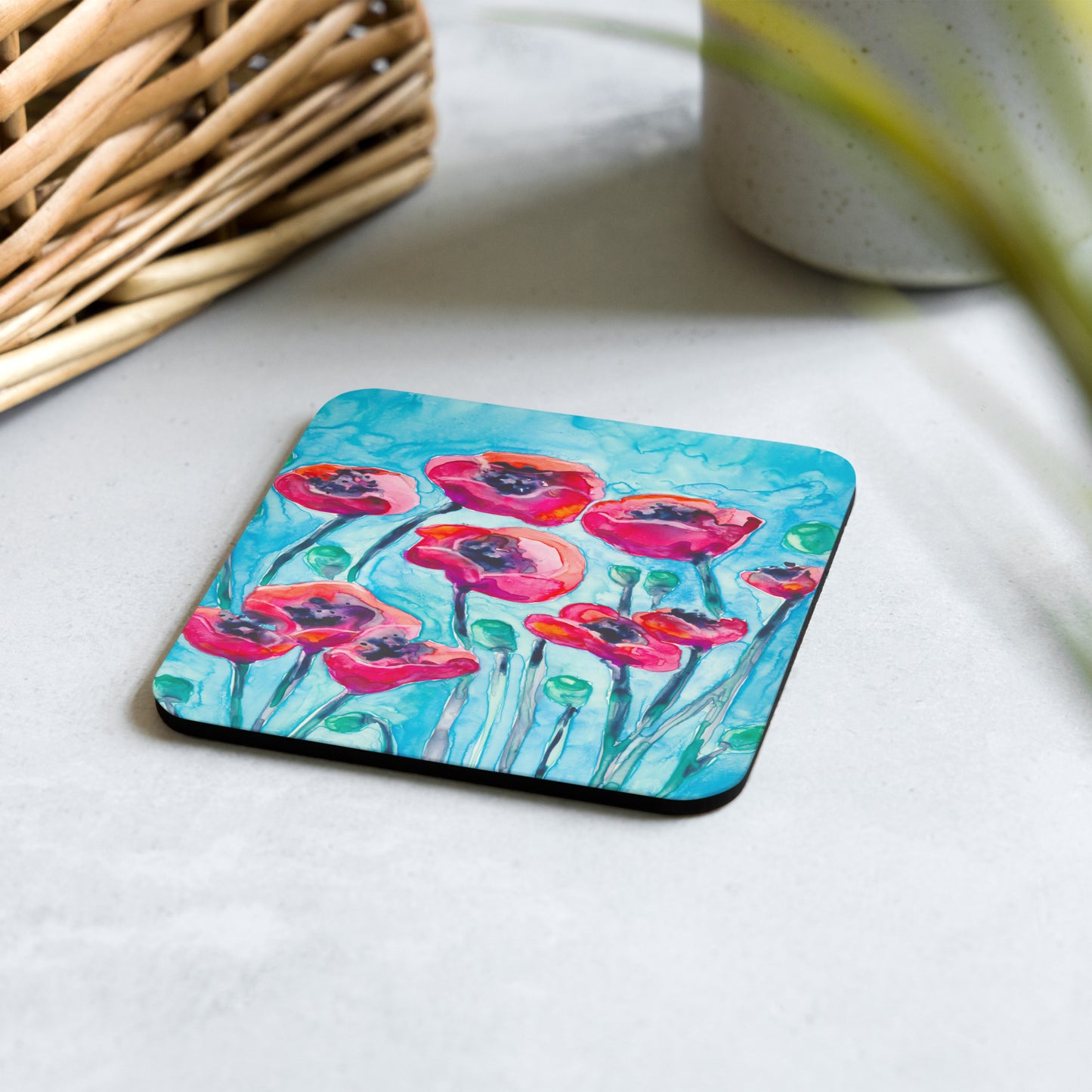 Poppy Sky Coaster Set