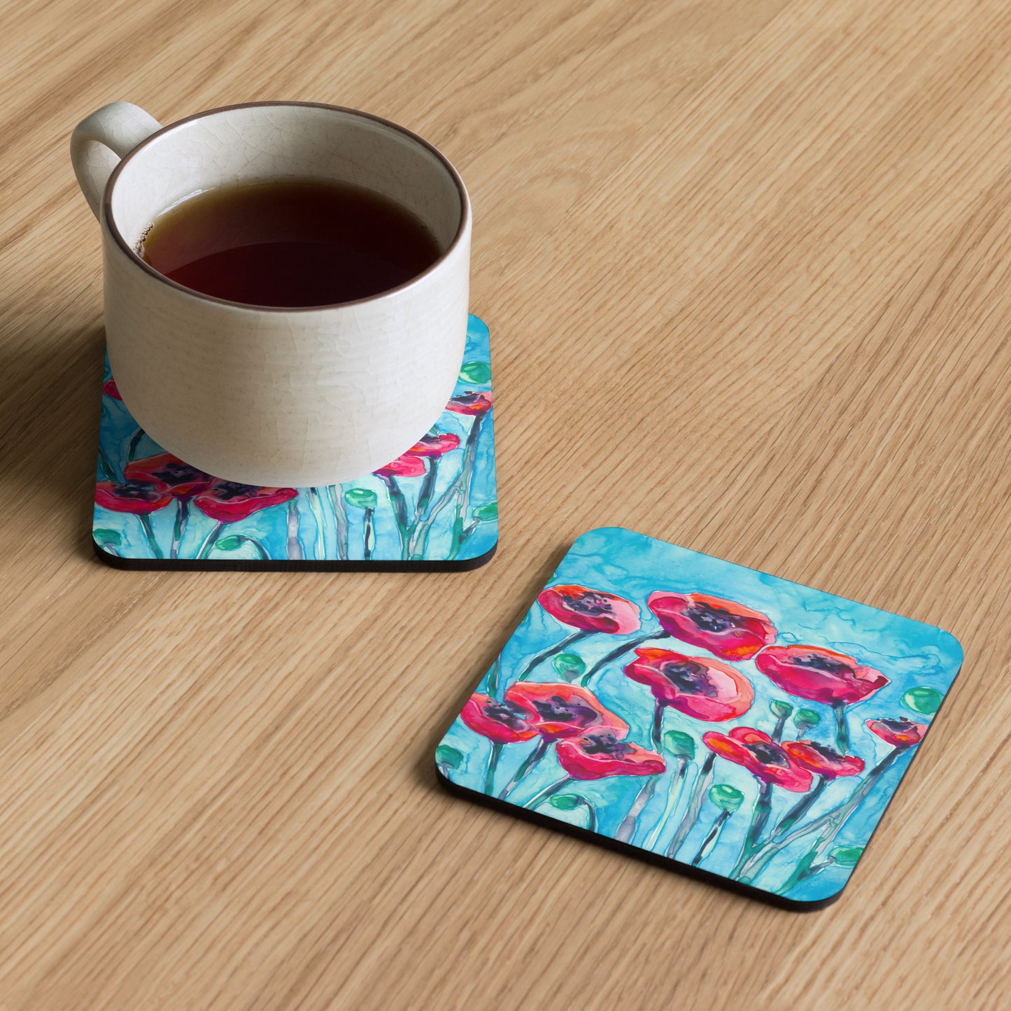 Poppy Sky Coaster Set