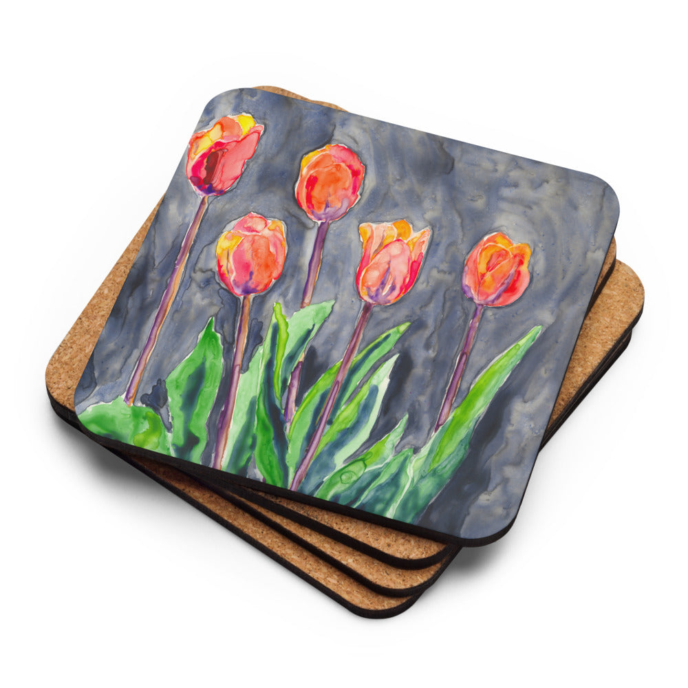All in a Row Tulips Coaster Set