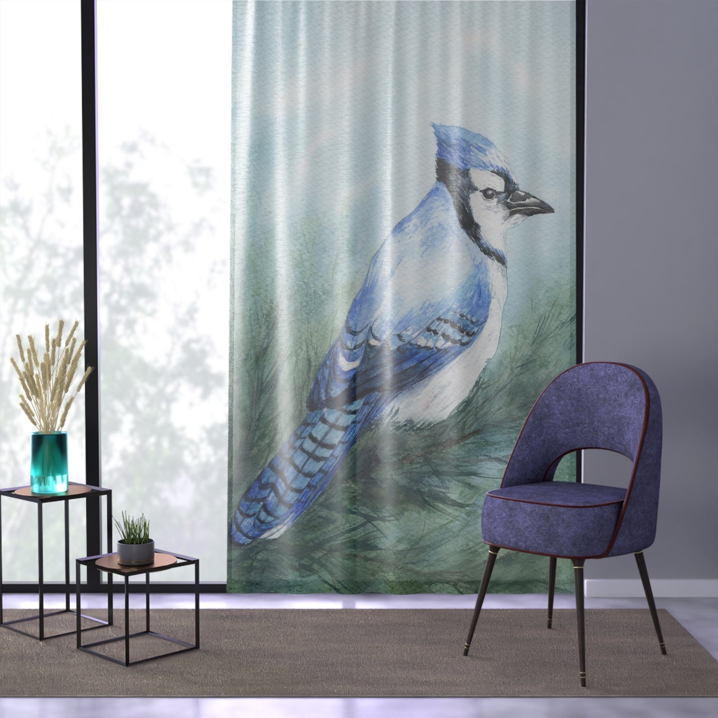 Verdunkelungsvorhänge oder transparente Vorhänge „Blue Jay“