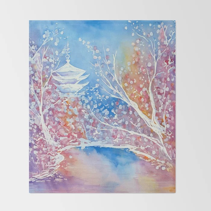 Senso-ji Japanese Temple Fleece Blanket