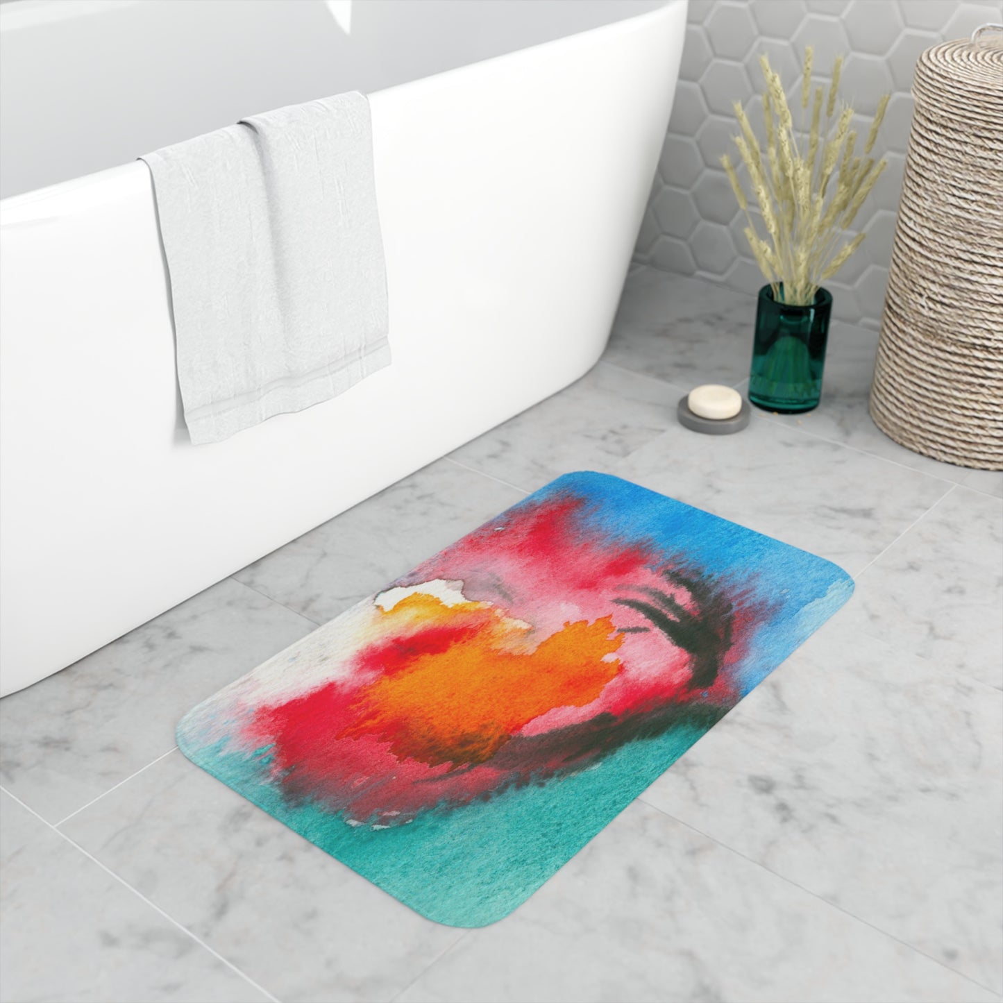 Abstract Tulip Bath Mat