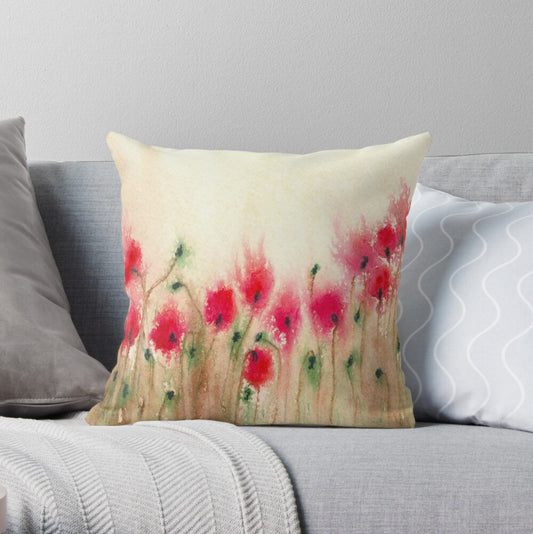 Field of Poppies Decorative Pillow Cover