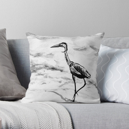 Graceful Crane Decorative Pillow Cover