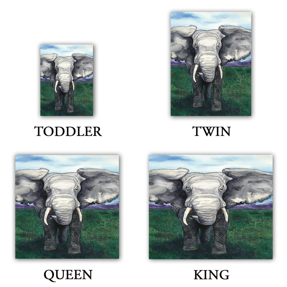 Elephant Watercolor Painting Duvet Set - Modern Bedding - Duvet or Comforter Brazen Design Studio Lavender