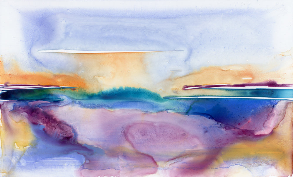 Crystal Blue Persuasion Art Print - Abstract Seascape - Watercolor Painting Brazen Design Studio Dark Gray