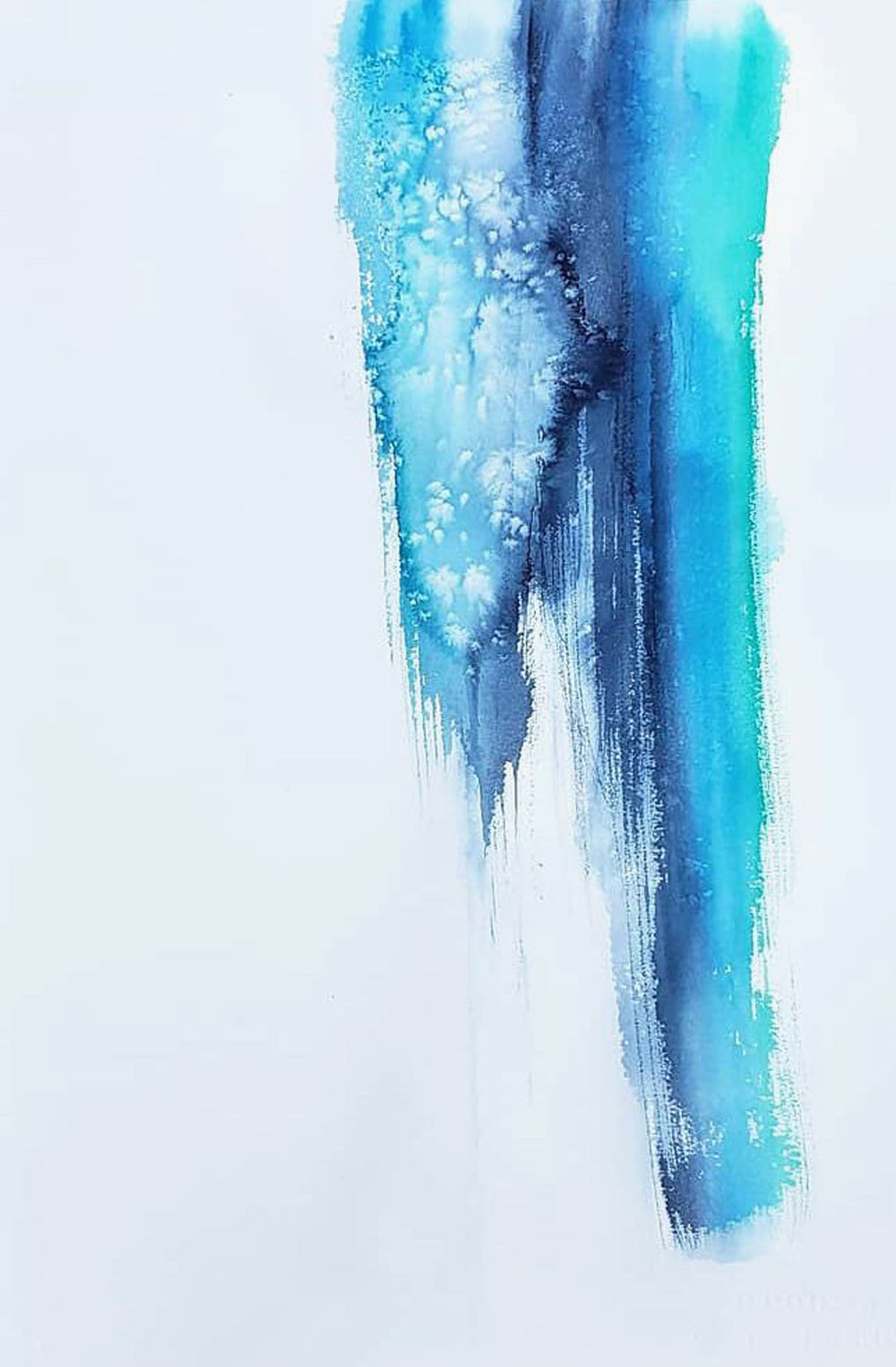 Art Print - Fade Into You Abstract Composition Contemporary Watercolor Painting Brazen Design Studio Steel Blue