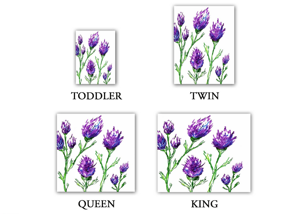 Clover Floral Painting - Modern Bedding - Duvet or Comforter Brazen Design Studio Dark Slate Blue