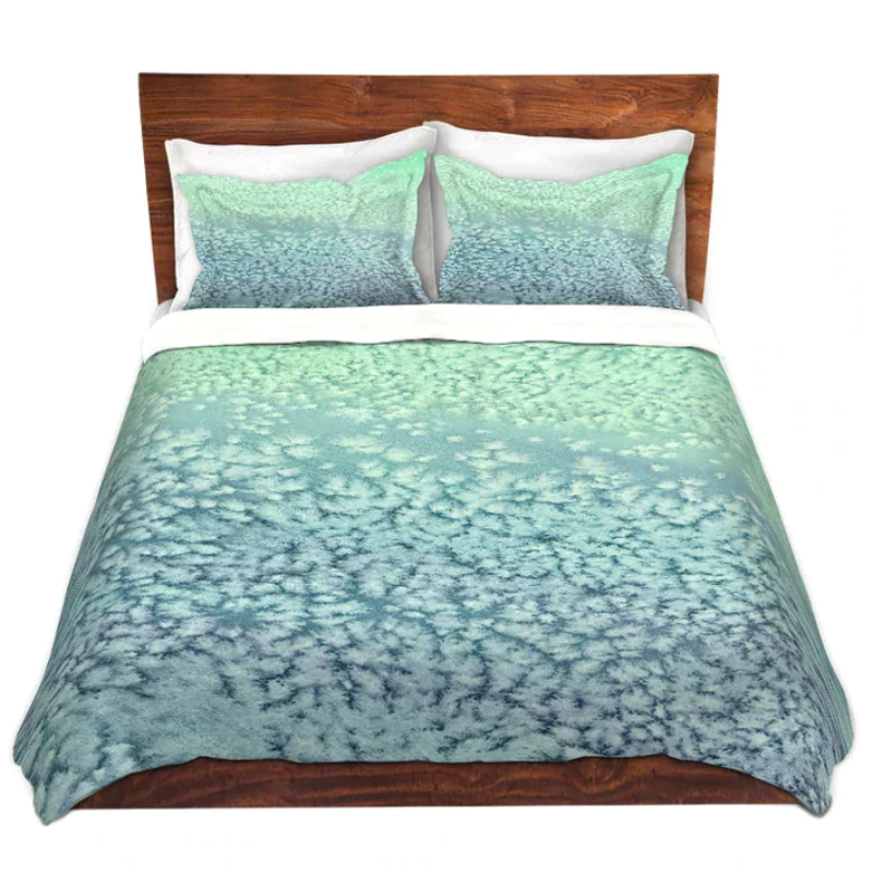 Wavesong Watercolor Painting Artistic - Modern Bedding - Duvet or Comforter Brazen Design Studio Gray