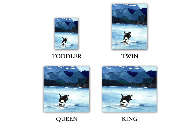 Orca Painting Contemporary - Modern Bedding - Duvet or Comforter Brazen Design Studio Steel Blue
