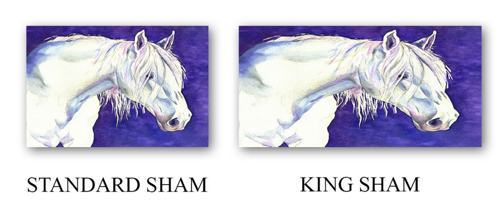 Shay Equine Horse Watercolor Painting - Modern Bedding - Duvet or Comforter Brazen Design Studio Dark Slate Blue
