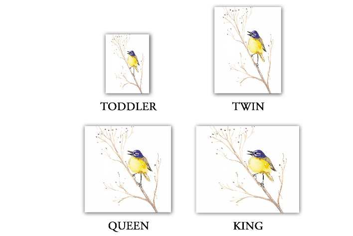 Yellow Wagtail Watercolor Painting - Modern Bedding - Duvet or Comforter Brazen Design Studio White Smoke