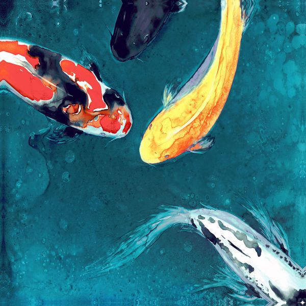 Water Ballet Koi Cloth Napkins