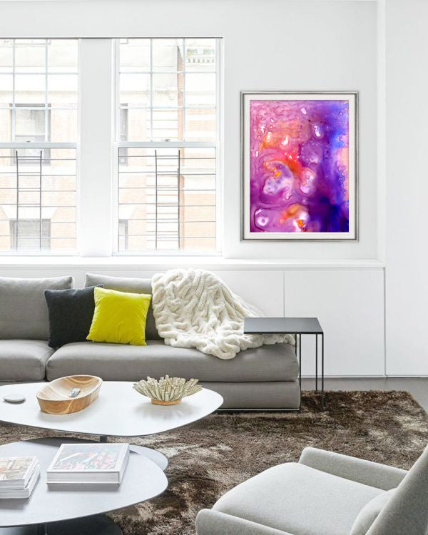 Visions Undreamed Abstract Watercolor Painting - Modern Contemporary Art Print Brazen Design Studio Pale Violet Red