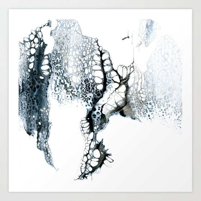 Abstract Art - Seolfor Black and White Contemporary Art Print Brazen Design Studio Dark Gray