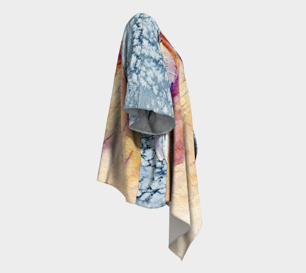 Draped Kimono - Walrus Watercolour Painting - Designer Clothing Brazen Design Studio Tan
