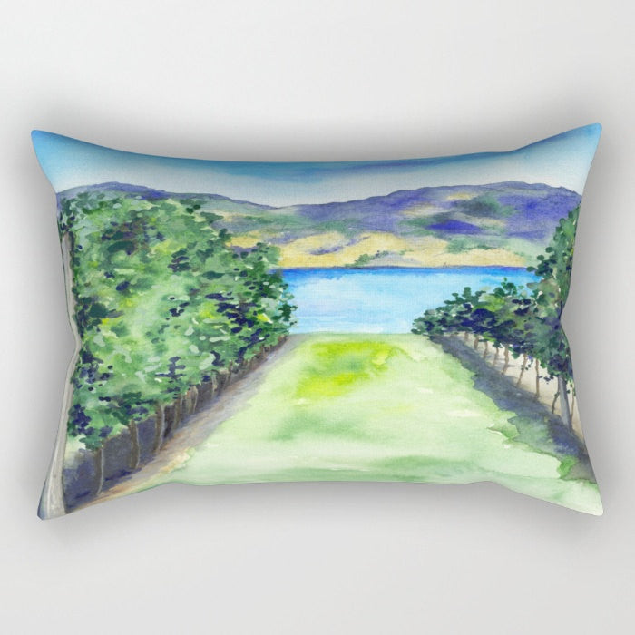 Decorative Pillow Cover - Between the Vines - Winery Painting - Throw Pillow Home Decor Brazen Design Studio Dark Khaki