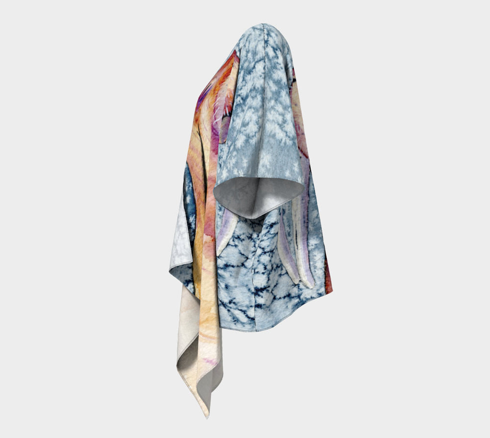 Draped Kimono - Walrus Watercolour Painting - Designer Clothing Brazen Design Studio Slate Gray