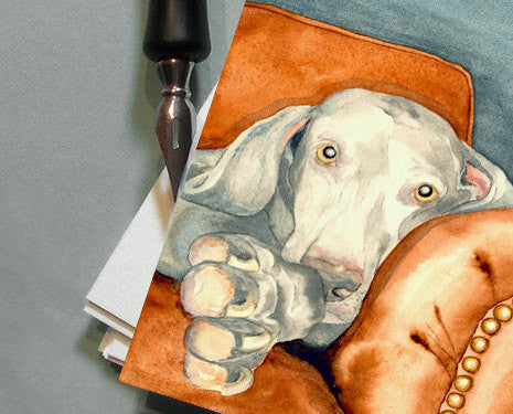 Weimaraner Dog Art Card - Pet Portrait Painting Brazen Design Studio Antique White