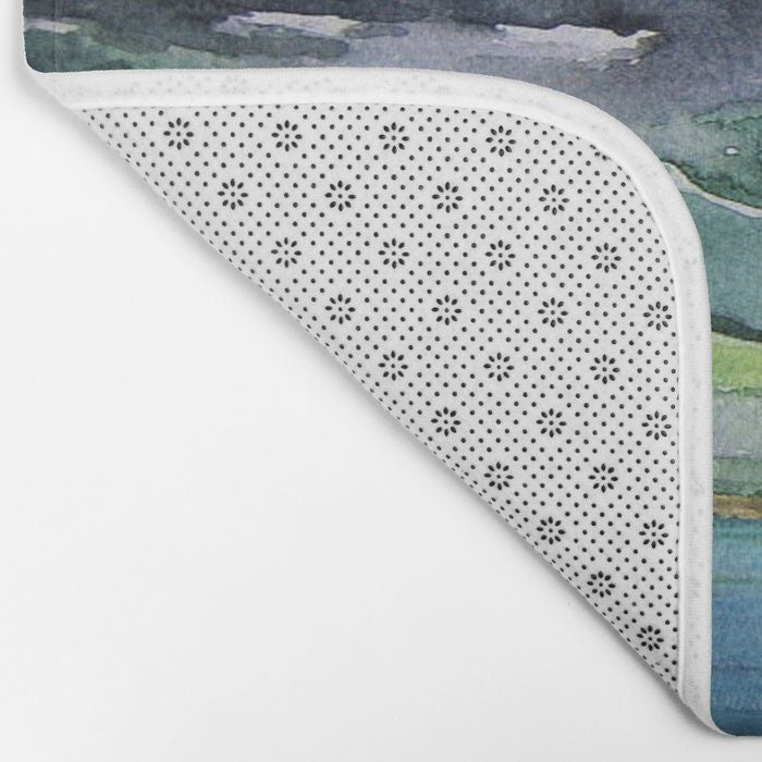 Serenity Mountains Bath Mat - Landscape Bathroom Mats - Bath Decor - Bathroom Rugs - Home Decor Brazen Design Studio Lavender