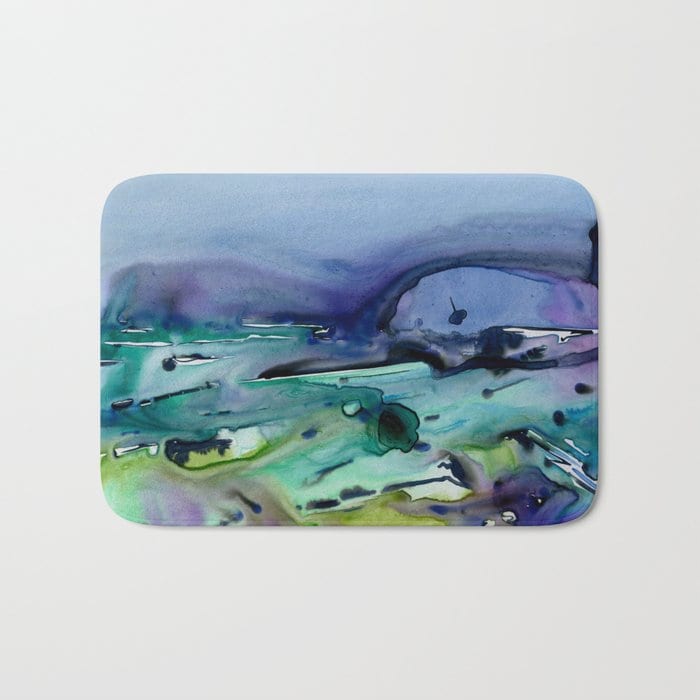 Abstract Vineyards Bath Mat - Landscape Bathroom Mats - Nature Bath Decor - Bathroom Rugs - Home Decor Brazen Design Studio Dim Gray