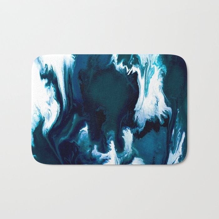 Tidal Wave Bath Mat - Seascape Bathroom Mats - Bath Decor - Bathroom Rugs - Home Decor Brazen Design Studio Lavender