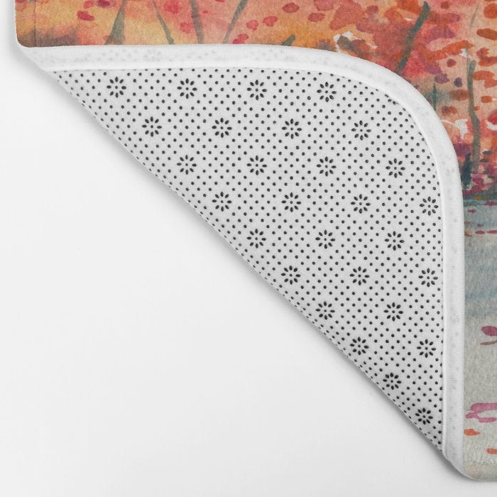 Autumn Journey Bath Mat - Landscape Bathroom Mats - Bath Decor - Bathroom Rugs - Home Decor Brazen Design Studio Light Gray