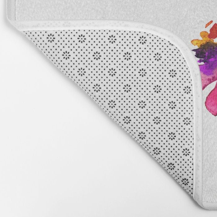 Echinacea Bath Mat - Floral Bathroom Mats - Flower Bath Decor - Bathroom Rugs - Home Decor Brazen Design Studio Light Gray