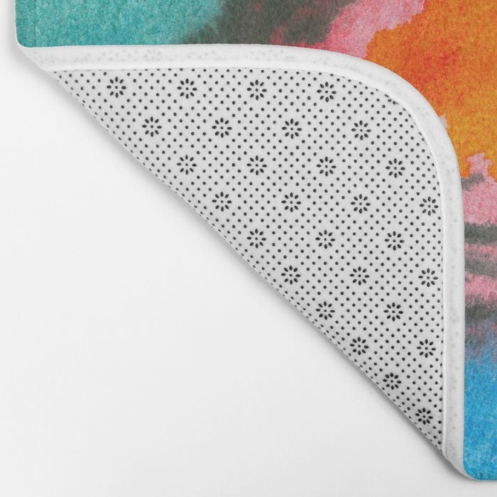 Abstract Tulip Bath Mat - Floral Bathroom Mats - Flower Bath Decor - Bathroom Rugs - Home Decor Brazen Design Studio Light Gray