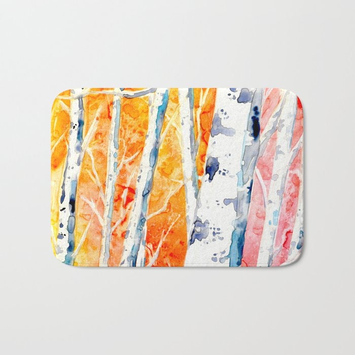 Falling for Colour Bath Mat - Landscape Bathroom Mats - Bath Decor - Bathroom Rugs - Home Decor Brazen Design Studio Light Gray