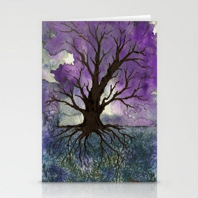 Tree of Life Art Card Gothic Landscape Painting Brazen Design Studio Dim Gray