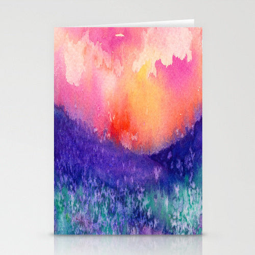 Lupin Valley Art Card - Abstract Watercolor Painting Brazen Design Studio Dark Slate Blue