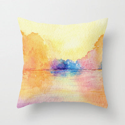 Decorative Pillow Cover - Autumn Reflections - Throw Pillow Cushion - Fine Art Home Decor Brazen Design Studio Pale Goldenrod