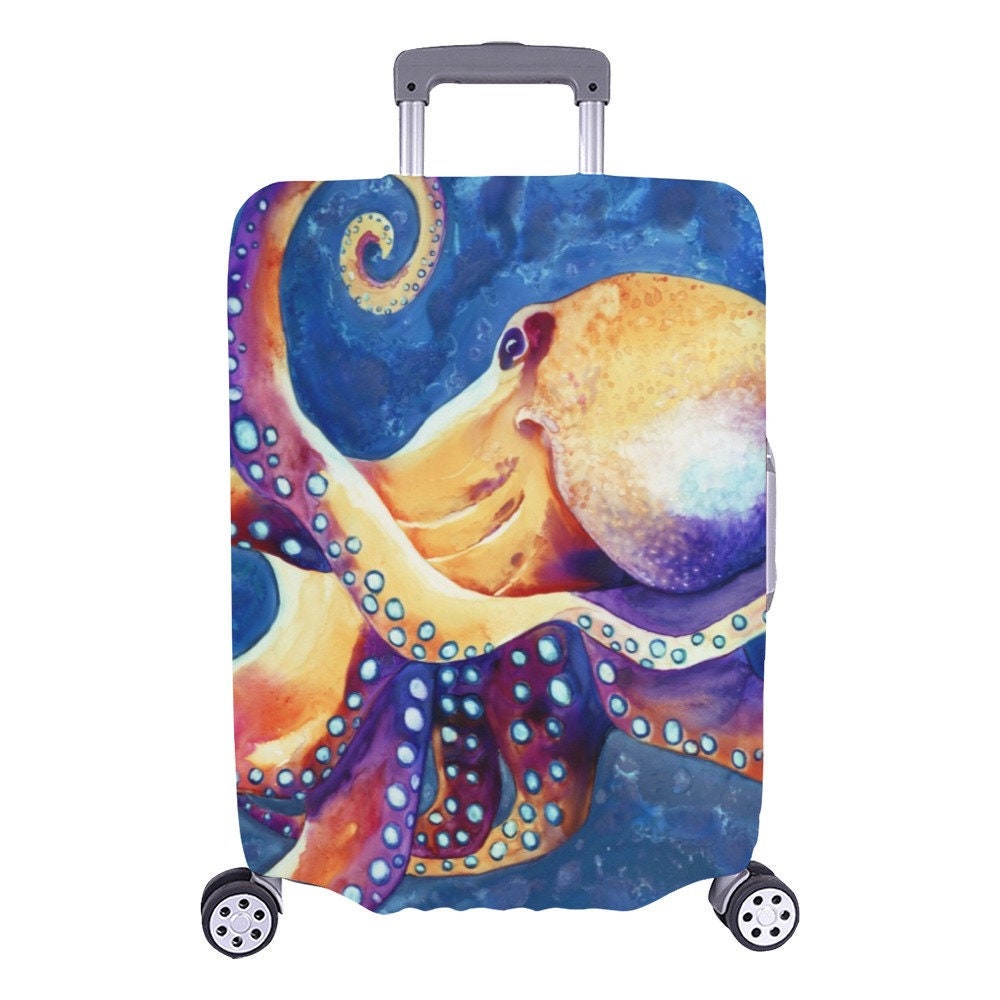 Octopus Luggage Cover - Wildlife Suitcase Protector - Luggage Wrap