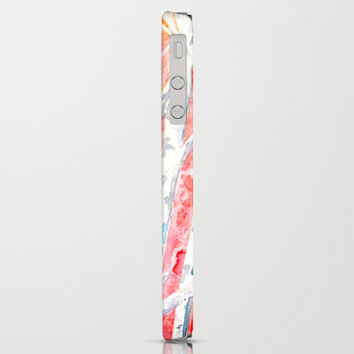 Cell Phone Case - Aspen Birch Tree Falling for Color Painting - Designer iPhone Samsung Case Brazen Design Studio Light Salmon
