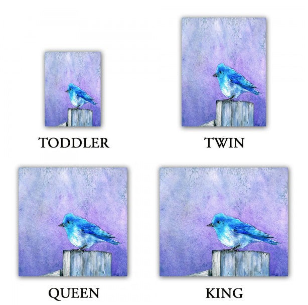 Bluebird Watercolor Painting - Modern Bedding - Duvet or Comforter Brazen Design Studio Light Steel Blue