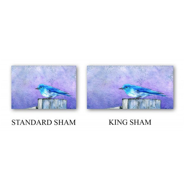 Bluebird Watercolor Painting - Modern Bedding - Duvet or Comforter Brazen Design Studio Medium Purple