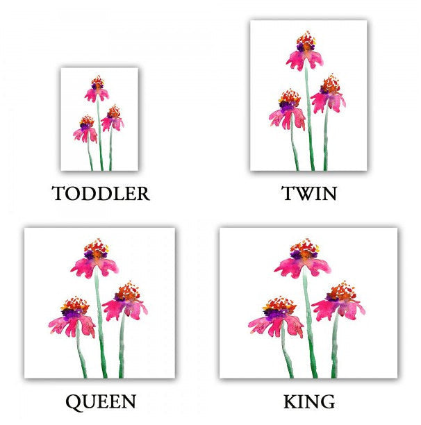 Coneflower Echinacea Painting - Modern Bedding - Duvet or Comforter Brazen Design Studio White Smoke