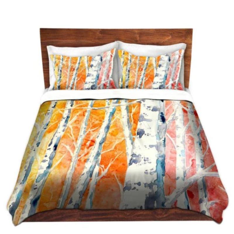 Falling for Color Watercolor Painting  - Modern Bedding - Duvet or Comforter Brazen Design Studio Sandy Brown