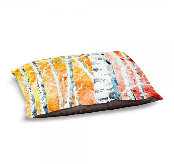 Designer Dog Bed - Falling for Color Watercolor Painting - Fleece Cotton Cover Brazen Design Studio Sandy Brown