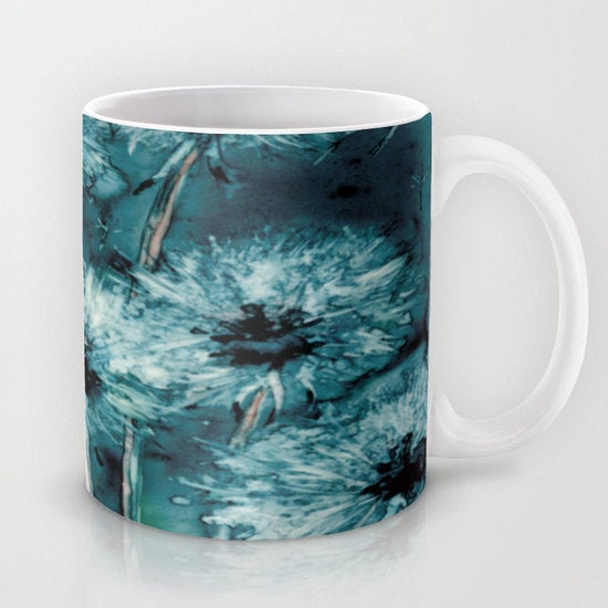 Artistic Floral Coffee Mug - Dandelion Wishes - Kitchen Decor Mug Drinkware Brazen Design Studio Dark Slate Gray
