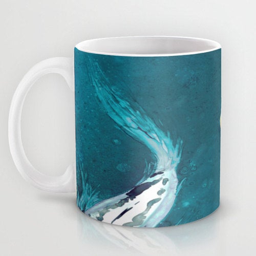 Artistic Koi Fish Coffee Mug - Kitchen Decor Mug Drinkware Brazen Design Studio Dark Slate Gray